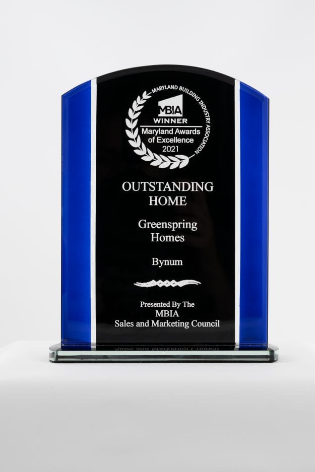 Maryland Building Industry Association Award of Excellence 2021 Outstanding Home Bynum