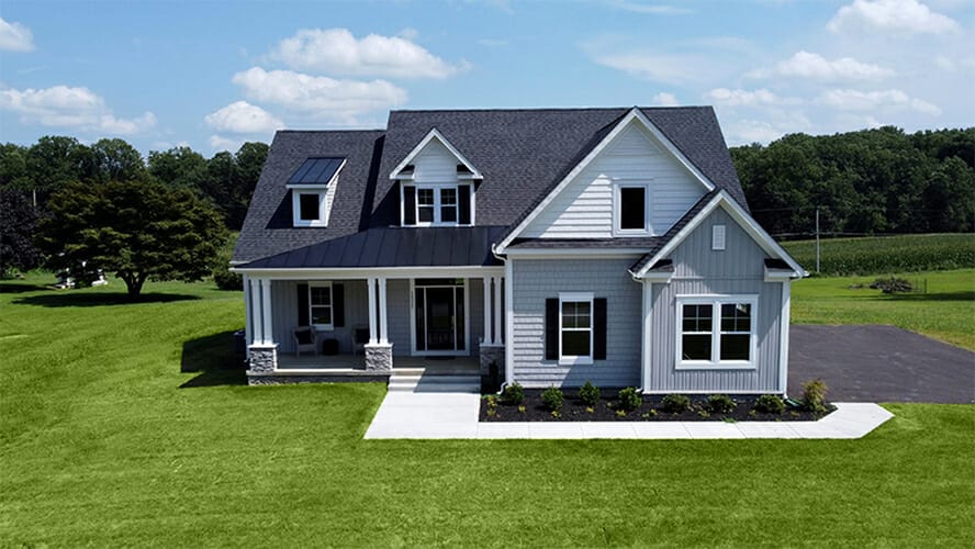Exterior of the Bynum 2 Model custom home in Baltimore County
