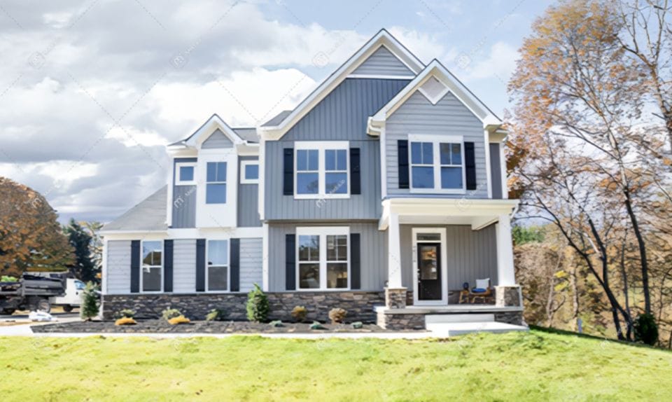 Exterior of the Cardinals Choice custom home in Harford County