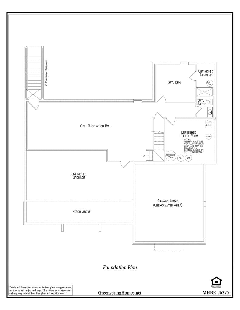 The Potomac Rancher Foundation Floor Plan